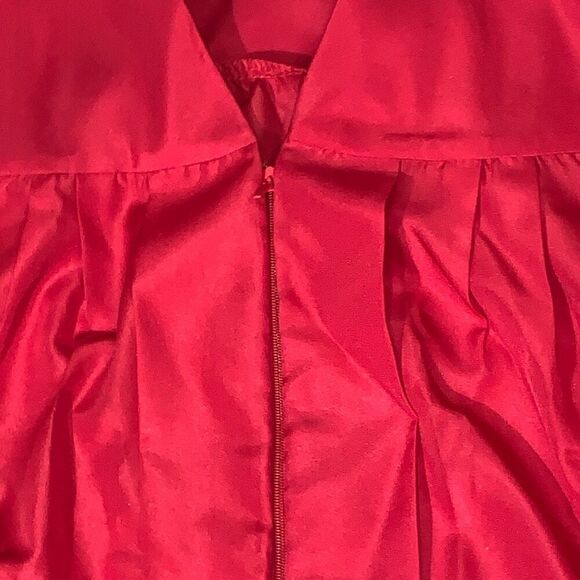 Jostens Unisex Size 5'04"-5'06" Graduation Robe Gown Red Full Zip Front Flowy - Picture 6 of 8